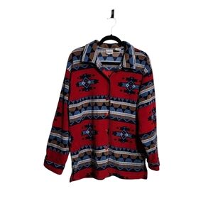 Vintage Shaket Top L Fleece Aztec Western Cowgirl Southwestern